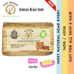 ( Free SoapBox ) African Black Soap - Authentic Organic - Imported from Ghana