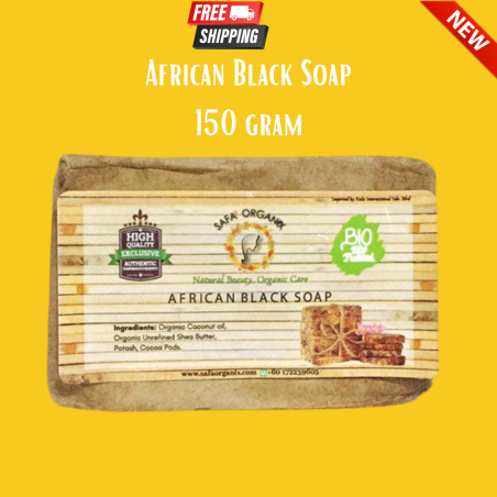 ( Free SoapBox ) African Black Soap - Authentic Organic - Imported from Ghana