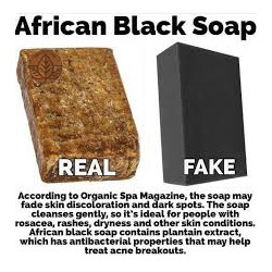 ( Free SoapBox ) African Black Soap - Authentic Organic - Imported from Ghana